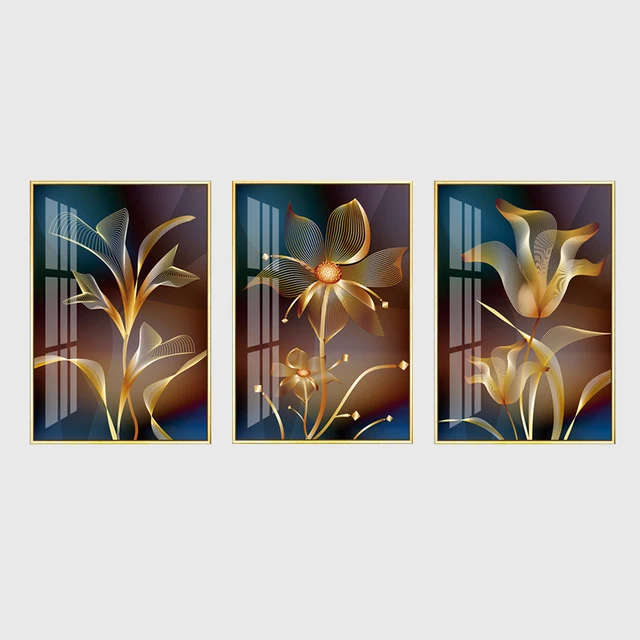 Abstract Black Golden Flower Luxury Poster Nordic Art Plant Leaf Canvas Painting Modern Wall Picture for Living Room Home Decor 18