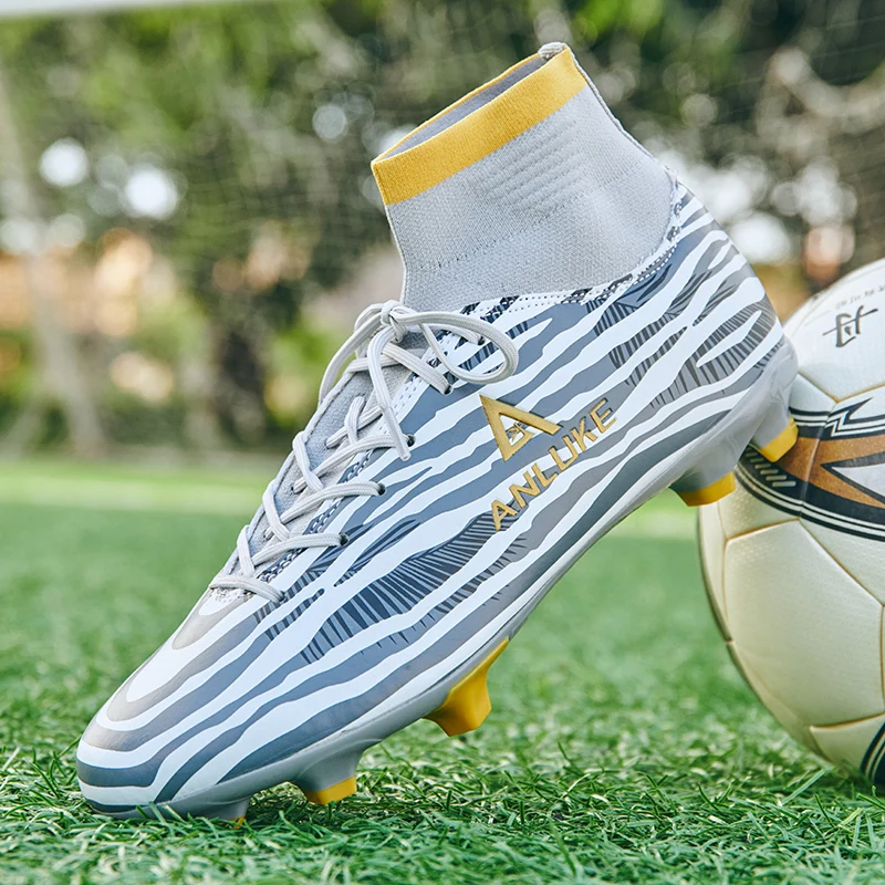 Nieuwe Collectie Fg Voetbalschoenen Mannen Outdoor Training Futsal Voetbal  Schoenen Lange Spikes High Enkel Mannen Voetbal Sneakers Chuteira campo| Voetbalschoenen| - AliExpress