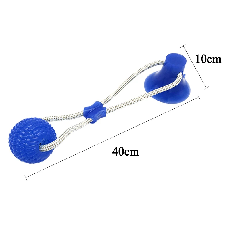 Multifucntion Pet Molar Bite Toy Dog Rope Tug Toys Tooth Cleaning Brushing Chew Toys Suction Cup TugToy Push Ropeball TPR Ball