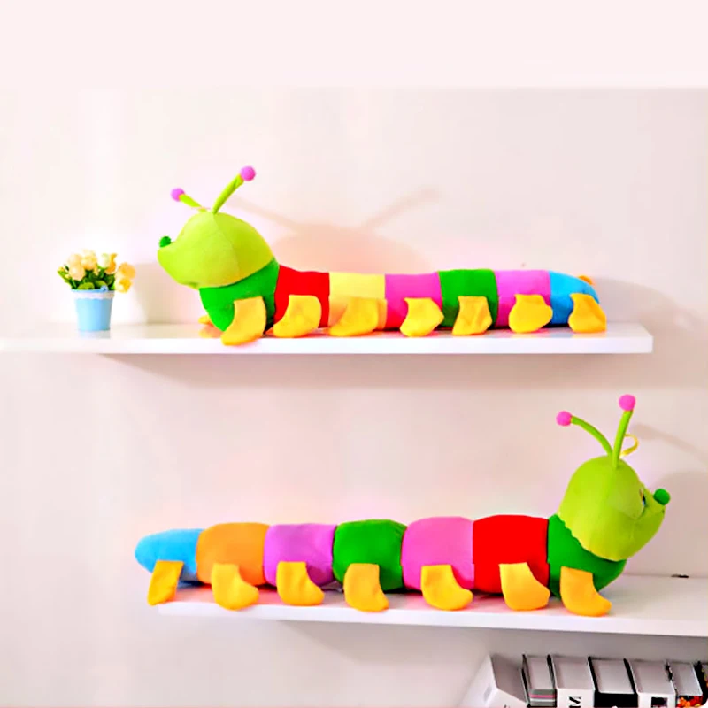 Красочные плюшевые детские игрушки гусеницы 1 шт. 50 см мягкая плюшевая подушка
