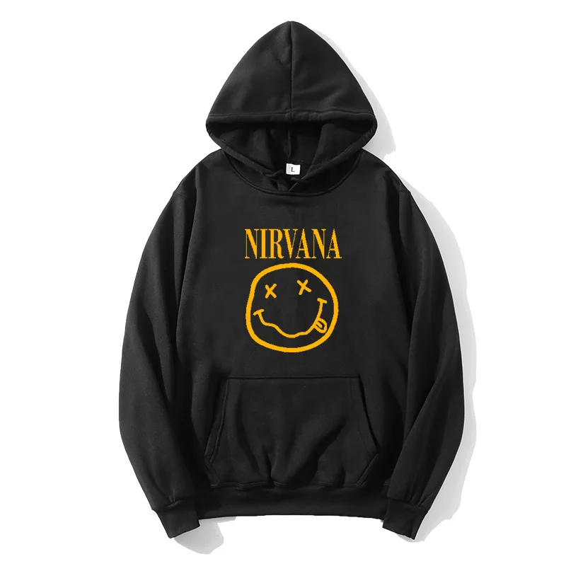 Nirvana Толстовка для мужчин и женщин с золотым принтом простой универсальный