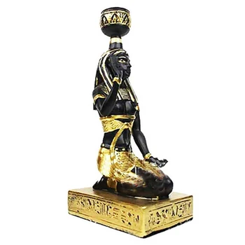

Gift Home Exquisite Statue Crafts Egyptian Sphinx Anubis Retro Ornament Decorative Resin Figurine Candle Holder Goddess