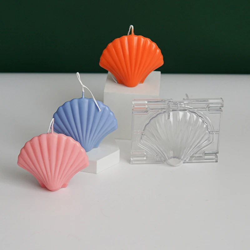 3D Seashell Candle Mould Scented Candle Mold Handmade Candle Making Shell Aromatherapy Plaster Molds Plastic Scallop Soap Mold