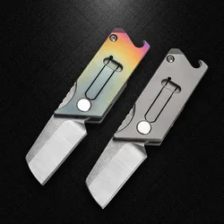Mini couteau pliant de plein air en alliage de titane, lame S35vn pour la maison et l'extérieur, déballeur multifonctionnel porte clés pendentif outil EDC 