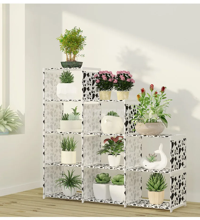 Multi-layer Foldable Plant Flower Pot Stand Shelve Free Combination Flower Display Rack Shelf Indoor Non-woven Fabric Steel Pipe