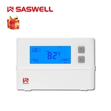Непрограммируемый термостат, термостат теплового насоса 24 вольт с подсветкой цифровой дисплей для комнаты, 2 H/1C, Saswell T21HTW-0