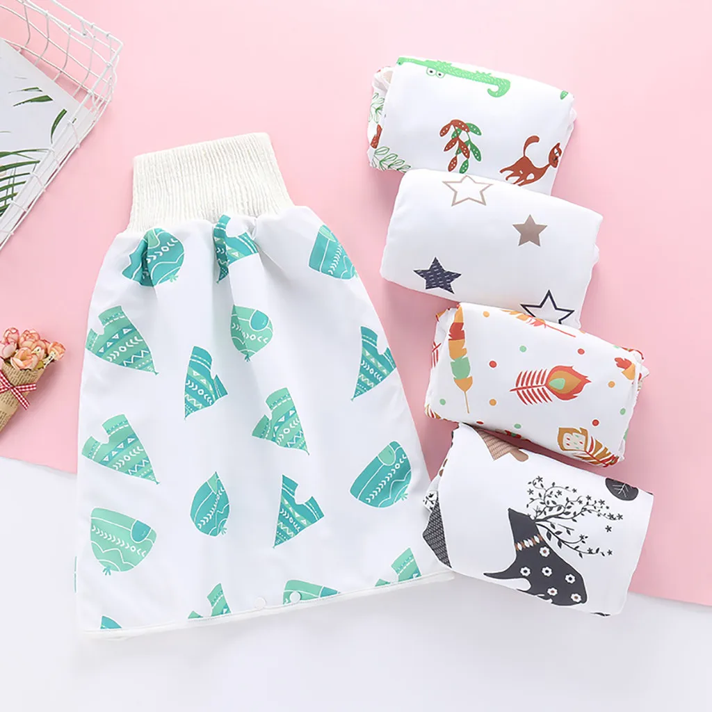 Bebé cómodo niños pañales falda pantalones de entrenamiento de pantalones cortos de falda impermeable y absorbente pantalones cortos Animal estampado de dinosaurio Pad