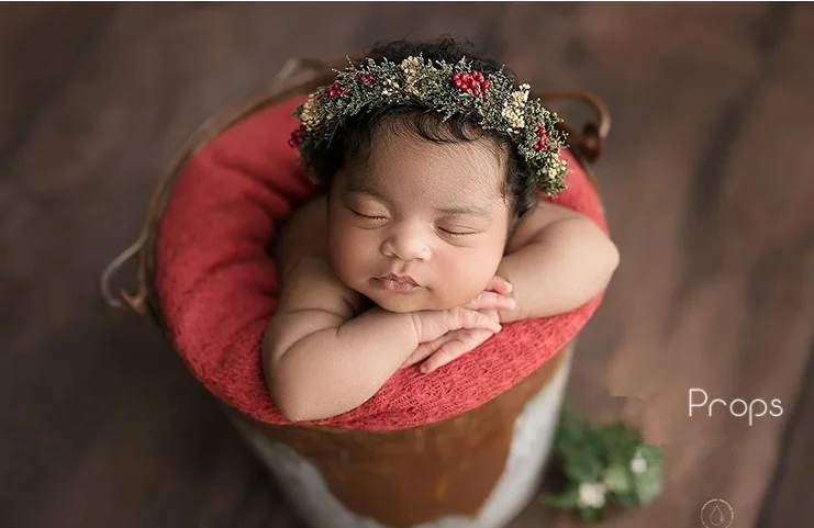 Christmas baby photo hair ornaments headwear real flowers headbands series newborn baby photography props
