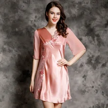 

100% Mulberry Silk Pajamas for Women Summer Sexy Lace Embroidered Silk Women's Pajamas Set Silk Spring and Autumn Sleepwear