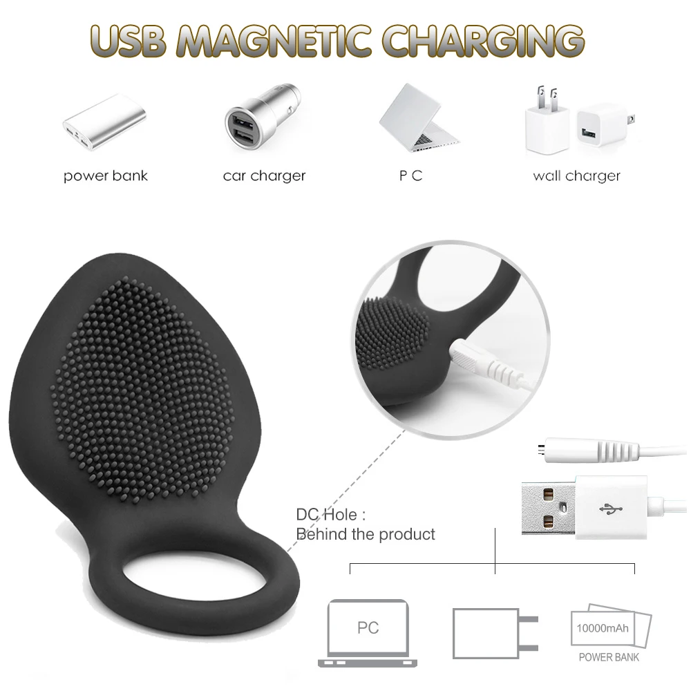 INTENSE - ANNEAU VIBRATEUR RECHARGEABLE NOIR OTO