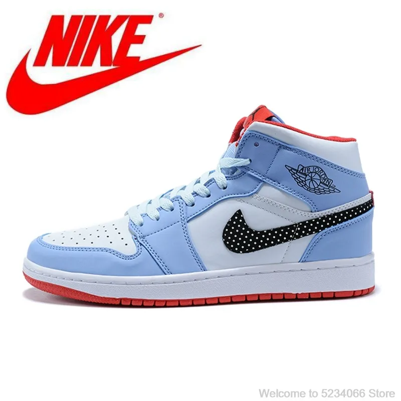 Оригинальные женские удобные баскетбольные туфли Nike Air Jordan 1 AJ1 OG Ice Blue размер 36-39 |