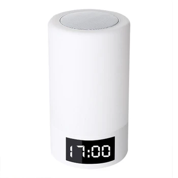 

AAAE Top-Multi-Function Led Light Alarm Clock Wireless Bluetooth Speaker Contact Sensor Led Bedside Lamp Colorful Color Smart