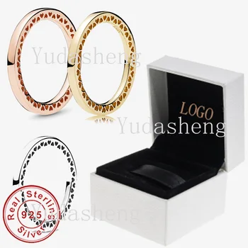 

YUDASHENG Classic Hearts of Ring Fashion Jewelry with LOGO Box Ring Protection Gift Box