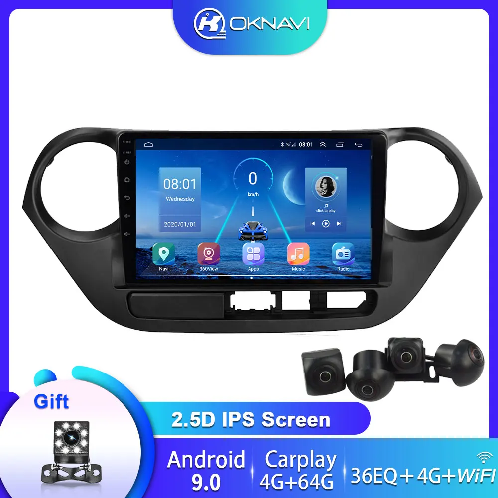 OKNAVI для 9 дюймового Hyundai Grand I10 2014 2017 DSP Carplay 360 камера GPS навигация 2 Din Автомобильный