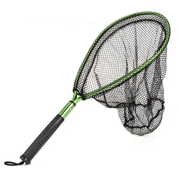

Fly Fishing Net Mesh Soft Rubber Portable Landing Net Trout Catch Net Lanyard Fishing Tackle For Children