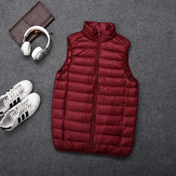 

2020 autumn and winter new thin down jacket vest men's stand collar large size loose short back waistcoat