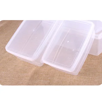 

4.4L Single Layer Plastic Crisper Rectangular Transparent Storage Box Dry Food Storage Container with Lid for Home Kitchen Bar