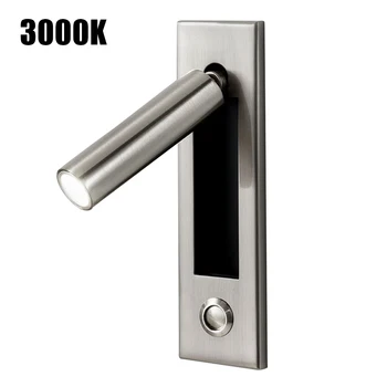 

Bedroom Bedside Headboard Sconce Recessed Embedded Reading Modern Simple Guest Room Hotel Rotatable Home LED Wall Light Lamp