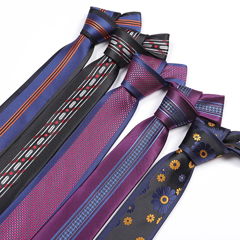 6 см мужские галстуки шелк различные жаккардовые тканые самозавязывающиеся узкий галстук на шею для мужчин Свадебная вечеринка Gravatas Флора Плед Проверяет связи