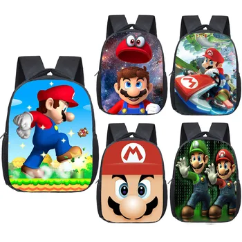 

12 inch cartoon mario backpack children school bags boys girls kindergarten backpack kids toddler bag bookbag