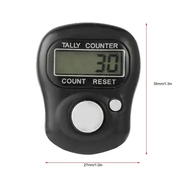 1Pcs Mini LCD Portable Electronic Digital Counter Hand Held Golf Finger Hand Ring Black Color