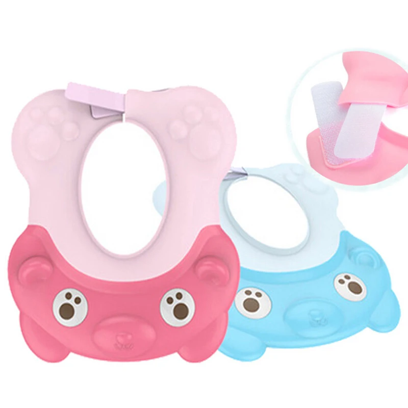 

Baby Shower Hat Cap Children Bath Shower Cap Shampooing For Kids Head Bathing Cap Bath Visor Soft Adjustable Baby Shower Hat