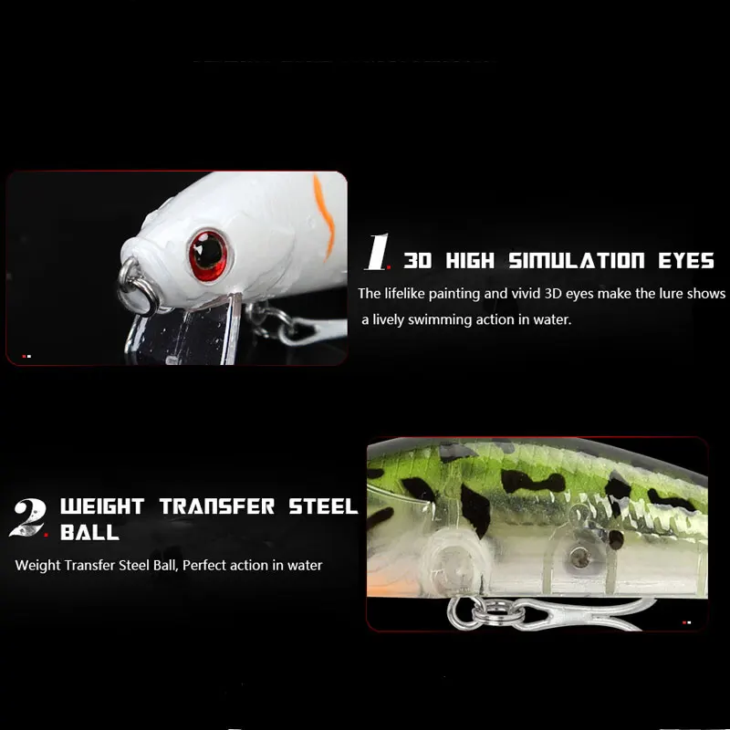 New Fishing Lure 2020 Floating Minnow Lure 6.8cm 6.7g Wobblers Crankbait Diving Depth 0.3m-1m Artificial Bait Goods For Fishing