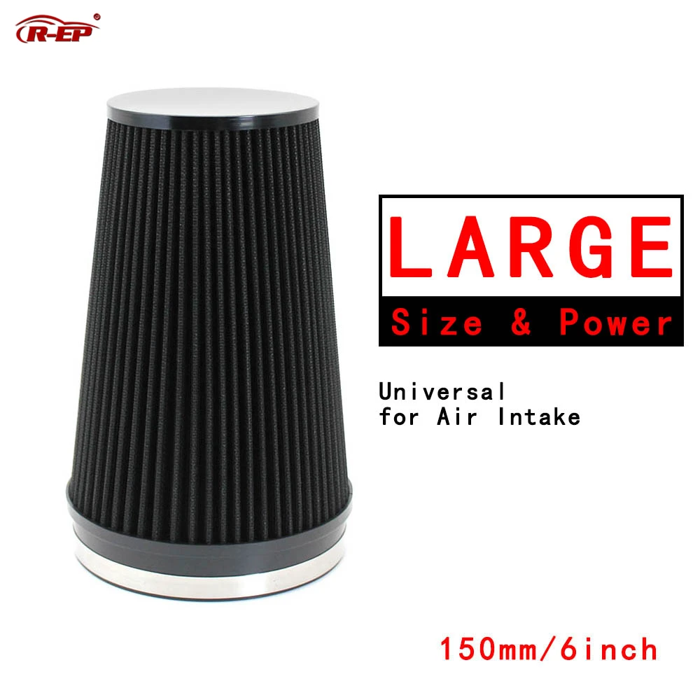 Car Performance 6inch Air Filter Universal 150mm Large Intake Black High Flow