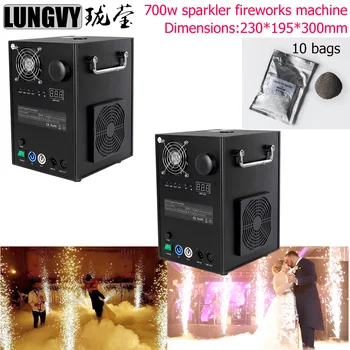

Free Shipping 2pcs/lot Big Dmx Remote Control Cold Fireworks Spark Fountain Cold Pyrotechnics with 10bag Powder for Wedding