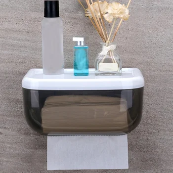 

Wall-Mounted Tissue Box Bathroom Waterproof Toilet Paper Holder Punch-Free