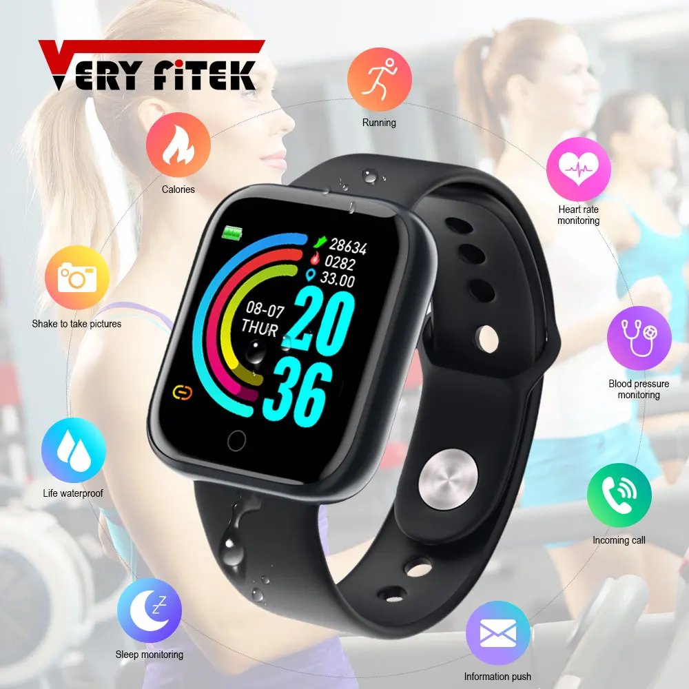 Y68 Smart Watch Fitness Bracelet Activity Tracker Heart Rate Monitor