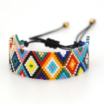 

ZHONGVI Bohemian MIYUKI Bracelet Turkish Evil Eye Cuff Bracelet Rainbow Jewelry Women Pulseira Mujer Moda 2020 Handmade Beads