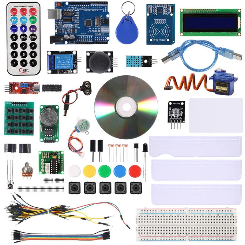 para Mega 2560 Projeto Starter Kit Atualizado Versão Avançada Starter Kit o Rfid Aprender Suíte Kit Lcd 1602 para Arduino Uno r3 Novo Acessórios p/ quadro de demonstração - Imagem 2