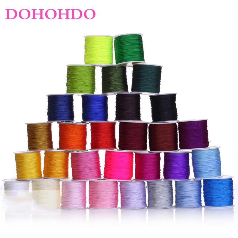 0.8mm 1mm 1.5mm 2mm Cotton Nylon Cord Thread Chinese Knot Macrame Braided String DIY Rope Bead Bracelet Jewelry Making | Украшения и