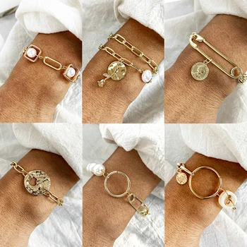 

17KM Vintage Pearl Bracelet For Women Korean Female Flower Pearl Bangles Bracelet 2020 Charms Fashion Couple Pearl Jewelry