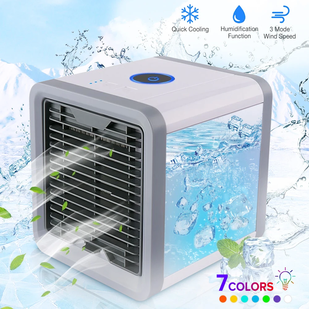 

Portable Air Cooler Fan Mini Mobile Air Conditioner For Home Cooling Fan Portable Air Conditioning Personal Space USB Desk Fans