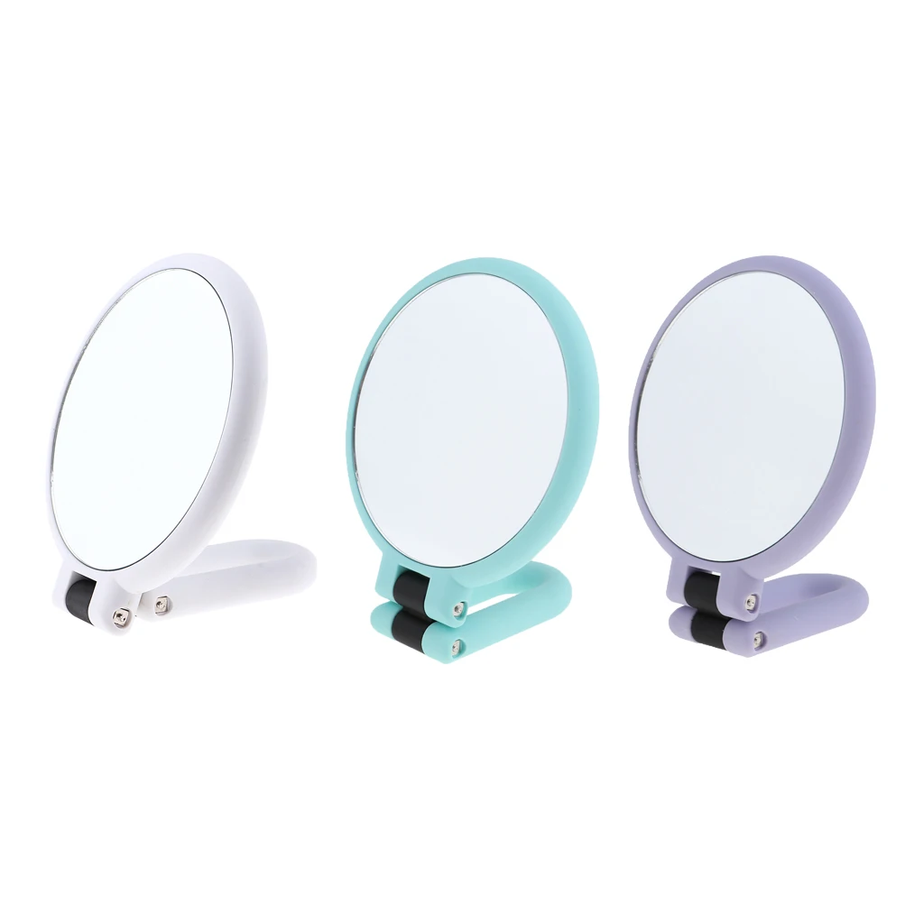 3pcs Two-Sided Folding Handheld Mirrors with 15X Magnification & True Image, 3-in-1 Travel Countertop Makeup Shaving Mirrors