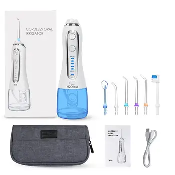 300ml Portable Oral Irrigator USB Rechargeable Dental Water Flosser Jet 5 Modes Irrigator Dental Teeth