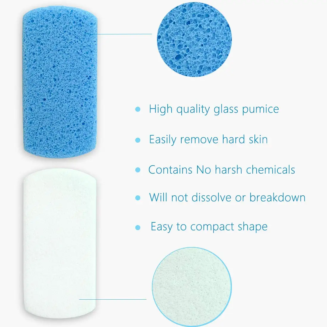 2Pcs Foot Pumice Stone for Heels File Foam Foot Grater Heels Scraper Glass Rasp Pedicure Equipment Natural Pumice Cleaning