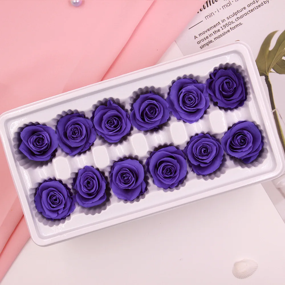 Eternal Class a Flower Head 3-4cm Rose Preservation Really gan hua shu Gift Box pei cai Wedding | Дом и сад