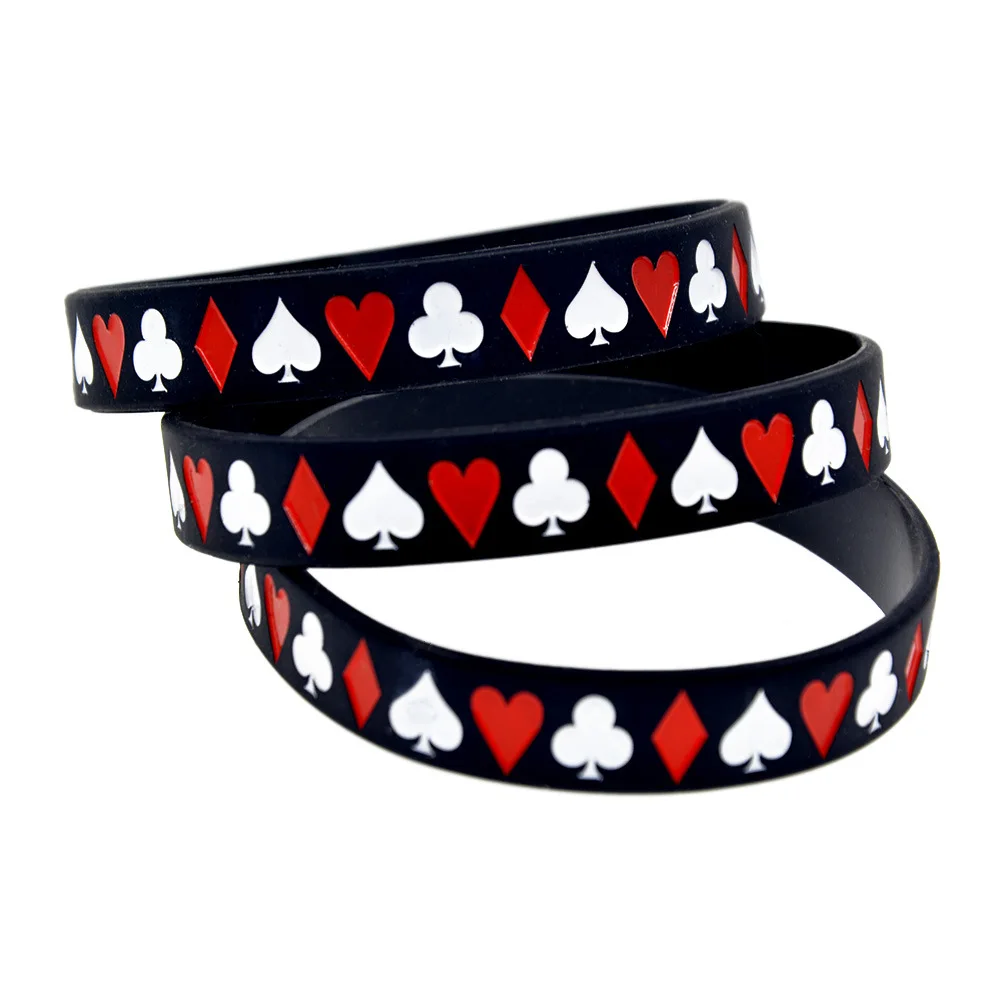 Poker Style Hip-hop silicone wristband For Man And Women