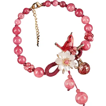 

Antique Style Women's Bird Stone Cloisonne Coloured Glaze Shell Ankle Pendant Sexy Retro National Wind Red Rope Foot Pendant