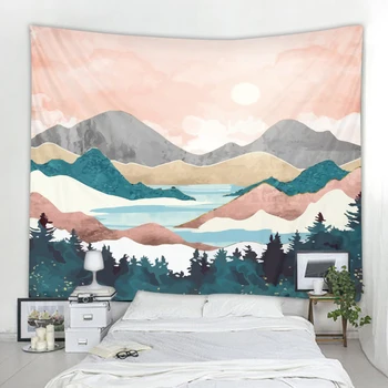 

Sun Mountain Art Wall Hanging Landscape Pattern Tapestry Family Wall Decoration
