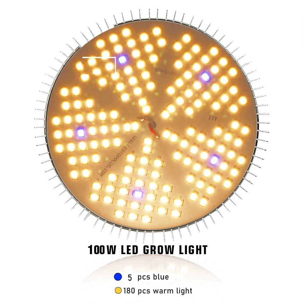 Led Grow Light Warm White Full Spectrum 40W 50W 100W 120W 150W E27 Indoor Plant Growing Phytolamp for Growbox Growtent Greenhous