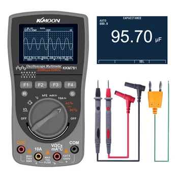 

KKmoon Digital Storage Scopemeter 2-in-1 40MHz 200Msps/S One Key Auto Oscilloscope OSC Multimeter Current Resistance Meter