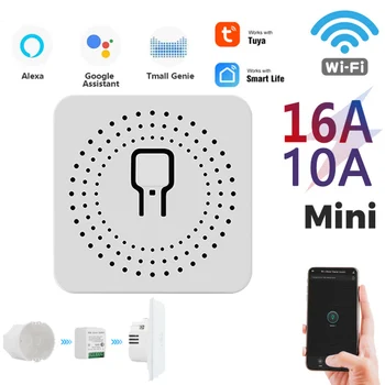 

16A/10A Hidden MINI Wifi Smart Switch Timer Wireless Switches Smart Home Automation Compatible With Tuya Alexa Google Home