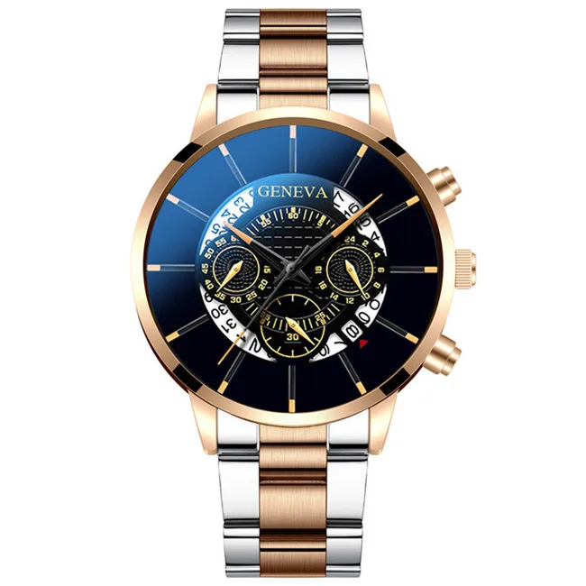 Модные мужские часы из нержавеющей стали, роскошные кварцевые деловые наручные часы с календарем, повседневные часы для мужчин, часы Relogio Masculino - Цвет: White Black