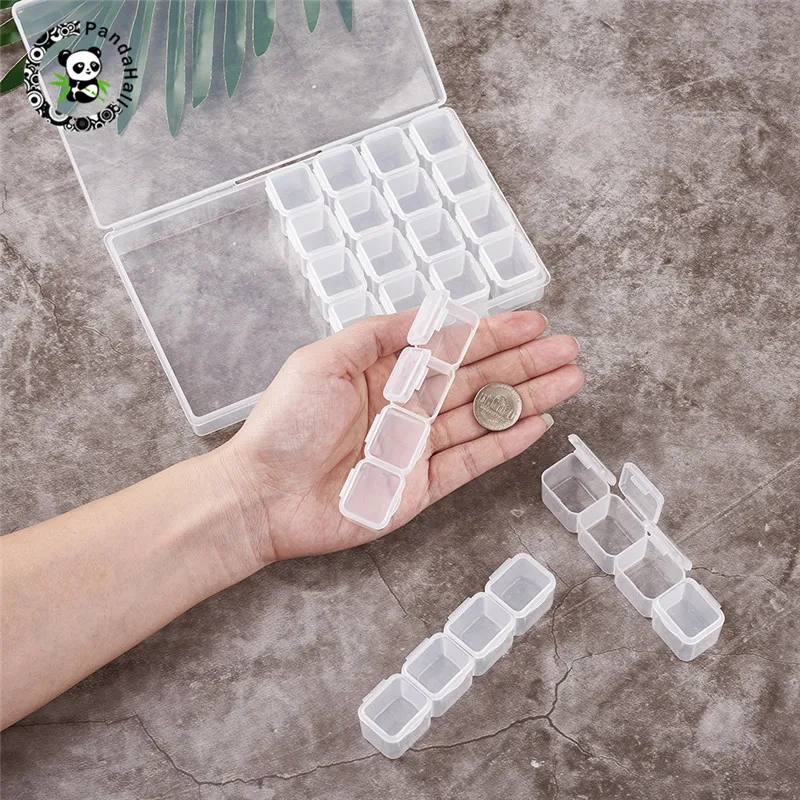 Pandahall 1 шт. ПВХ пластиковый ящик для ногтей многофункциональное хранение накладных ногтей коробка для ювелирных изделий хранилище инструментов прозрачный 17,5x11 см