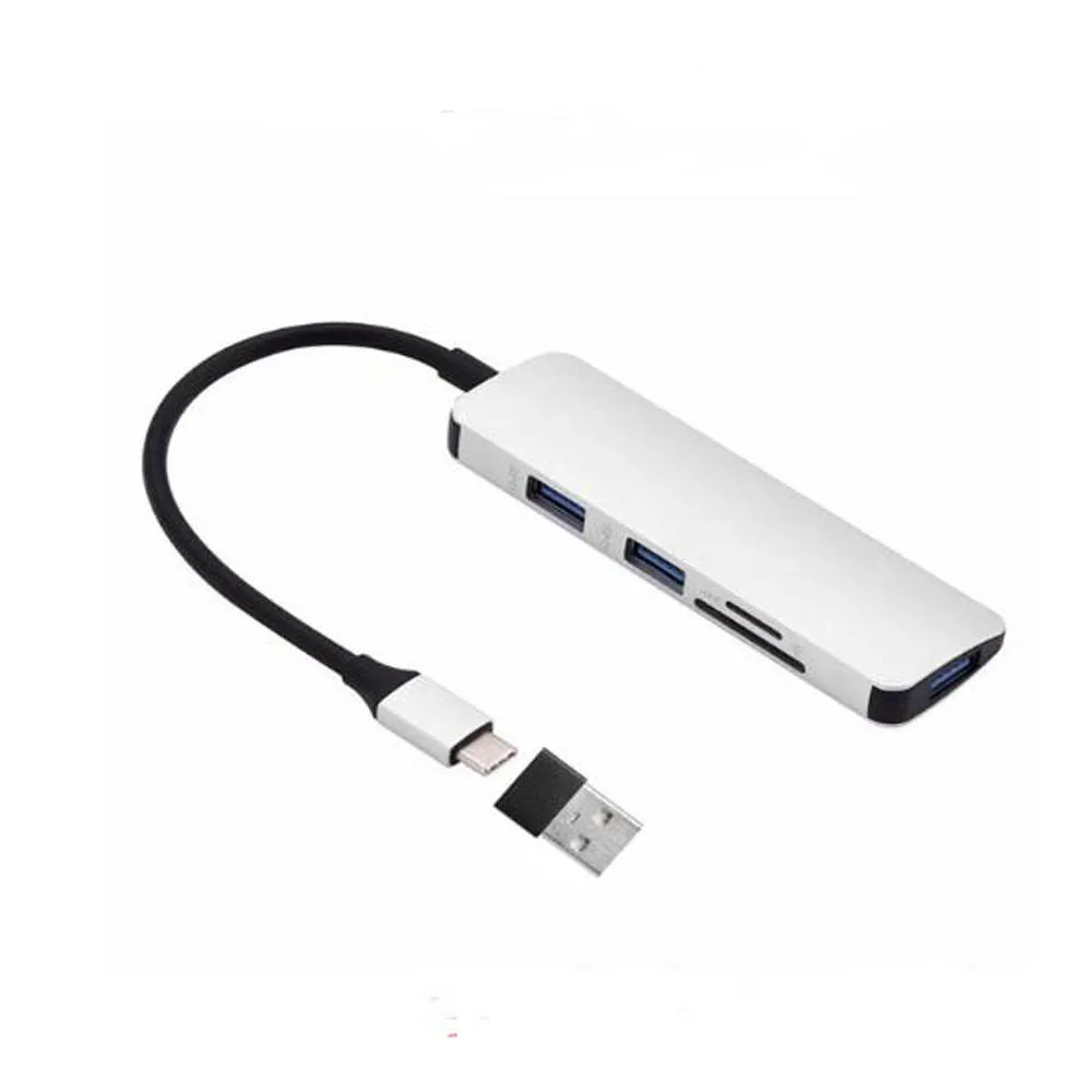USB-C алюминиевый сплав 4K USB C концентратор type C USB 3,0x3 адаптер TF Micro-SD кард-ридер для ноутбуков мобильных планшетных ПК samsung S8