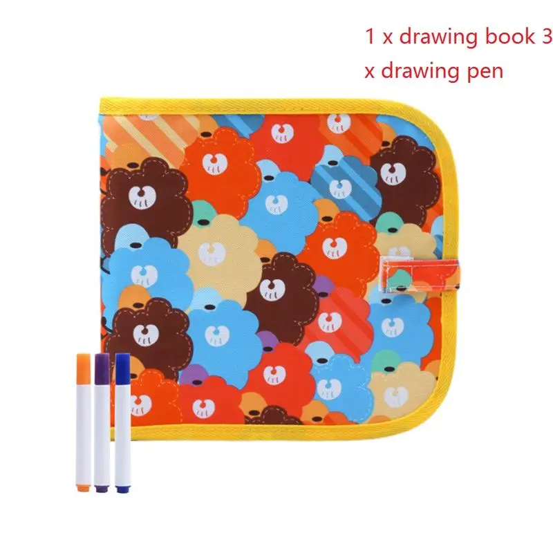 Cotton Candy 2 Style Портативная книга с граффити, повторяемая книга для рисования, практичная книга для письма, планшет, водная цветная ручка, изображение граффити, альбом для детей - Цвет: Cotton Candy 2 Style